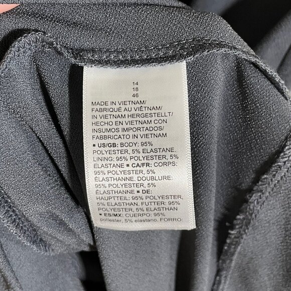 Lark & Ro Size 14 NEW Gray 3/4 Sleeve V-Neck Gathered Twist Front Sheath Dress - Picture 6 of 7